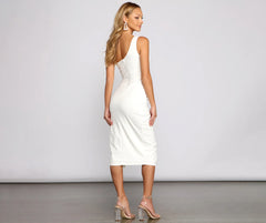 Marissa One-Shoulder Asymmetric Midi Dress